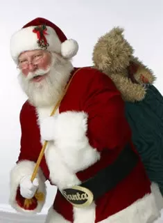 A Santa Claus With a Bag of Presents